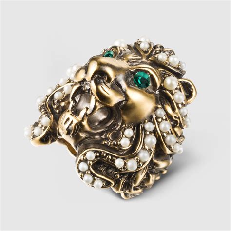 diamond gucci rings for women|female gucci lion ring.